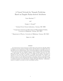 A Neural Network for Tornado Prediction B ased on Doppler Radar