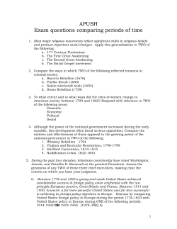 APUSH Exam questions comparing periods of time