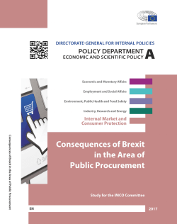 Consequences of Brexit in the area of public procurement