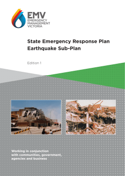 Earthquake Sub-Plan - Victoria State Emergency Service