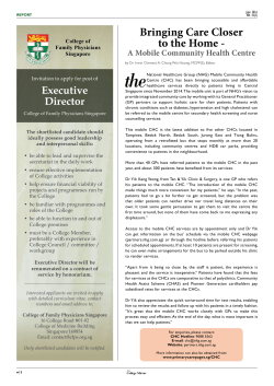 Bringing Care Closer to the Home - College of Family Physicians