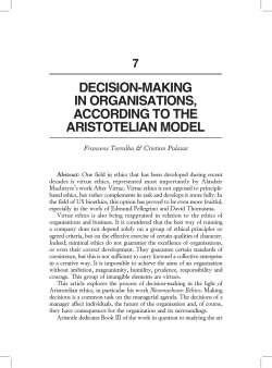 decIsIoN-makINg IN oRgaNIsatIoNs, accoRdINg to the aRIstoteLIaN