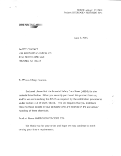 HYDROGEN PEROXIDE 35% - Hill Brothers Chemical Co.