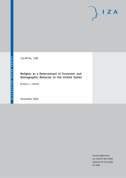 Religion as a Determinant of Economic and Demographic