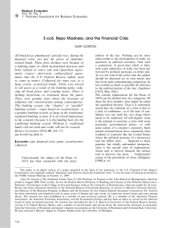 E-coli, Repo Madness, and the Financial Crisis | SpringerLink