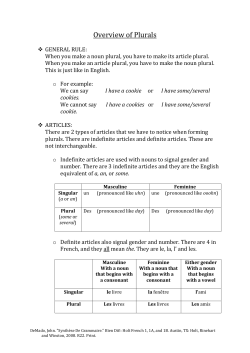 Overview of Plurals