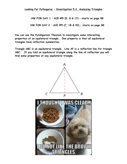 Looking For Pythagorus - Investigation 5.2, Analyzing Triangles HW