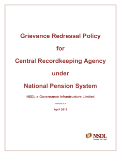 Grievance Redressal - NPS