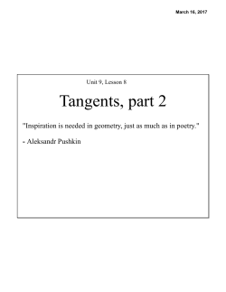 Tangents, part 2
