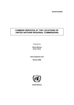 Common services at the locations of United Nations Regional