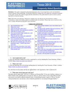 Texas 2015 - Election Protection