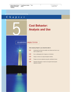 5 Cost Behavior: Analysis and Use - McGraw