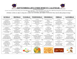 SEPTEMBER-LIFE ENRICHMENT CALENDAR