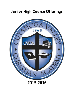 Junior High Course Offerings 2015-2016