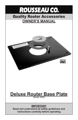 Deluxe Router Base Plate