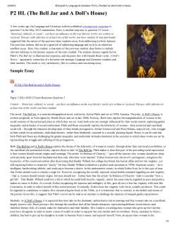 P2 HL (The Bell Jar and A Doll`s House)