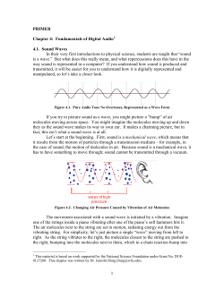PRIMER Chapter 4: Fundamentals of Digital Audio 4.1. Sound
