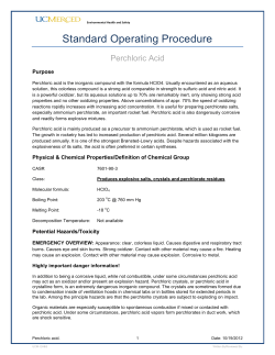 Perchloric Acid - UC Merced Chemistry and Chemical Biology