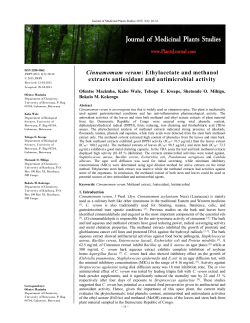 Cinnamomum verum: Ethylacetate and methanol extracts