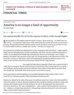 America is no longer a land of opportunity