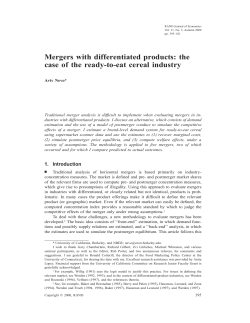 Mergers with differentiated products: the case of