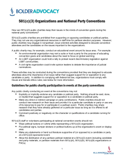 501(c)(3) Organizations and National Party