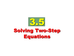 3.5 &ndash; Solving Two