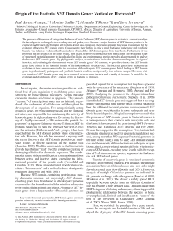 Origin of the Bacterial SET Domain Genes