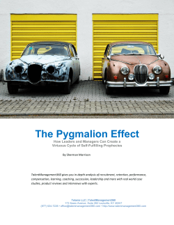 The Pygmalion Effect: How Leaders and Managers Can Create a