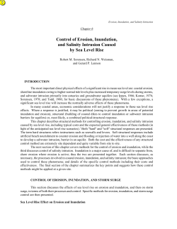 Control of Erosion, Inundation and Salinity Intrusion Caused by Sea