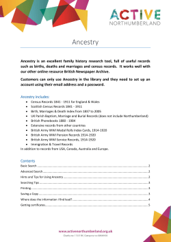 Ancestry - Active Northumberland Libraries
