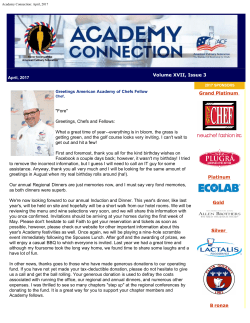 Academy Connection: April, 2017