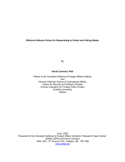 Effective Defence Policy for Responding to Failed and Failing States