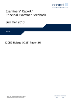 Examiner report - Paper 2H - June 2010