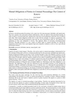 Mutual Obligations of Parties in Criminal Proceedings