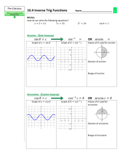 10.4 Inverse Trig Functions - Pre