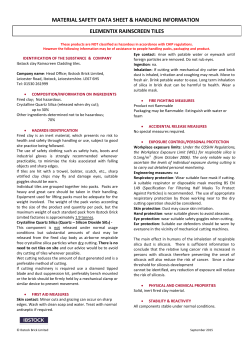 COSHH Elementix Rainscreen Handling 2012