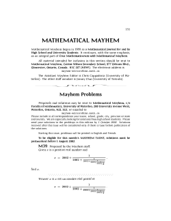 Skoliad: No. 61 - Canadian Mathematical Society