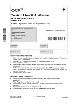 Question paper - Unit B751/01 - Modules P1, P2, P3