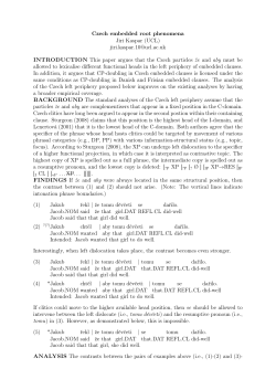 Czech embedded root phenomena Jiri Kaspar (UCL) jiri.kaspar.10