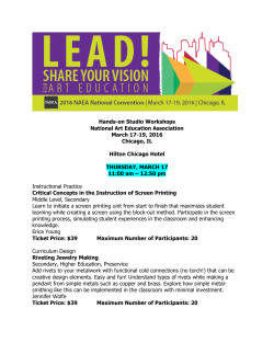 Hands-on Studio Workshops National Art Education Association