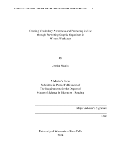 Creating Vocabulary Awareness and Promoting its Use through