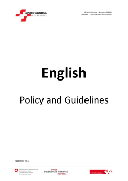 English Policy - Swiss School in Singapore