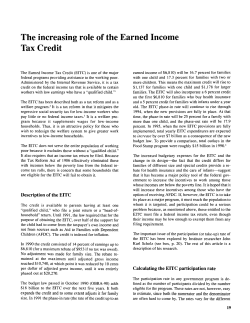 The increasing role of the Earned Income Tax Credit