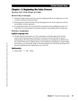 Chapter 13 Beginning the Sales Process