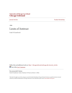 Limits of Antitrust - Chicago Unbound