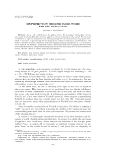 COMPLEMENTARY ITERATED FLOOR WORDS AND THE FLORA