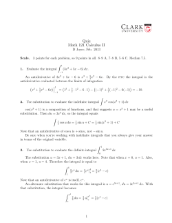 Quiz Math 121 Calculus II