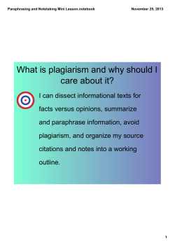 Paraphrasing and Note Taking