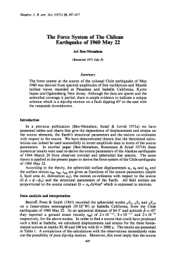 The Force System of The Chilean Earthquake of 1960 May 22